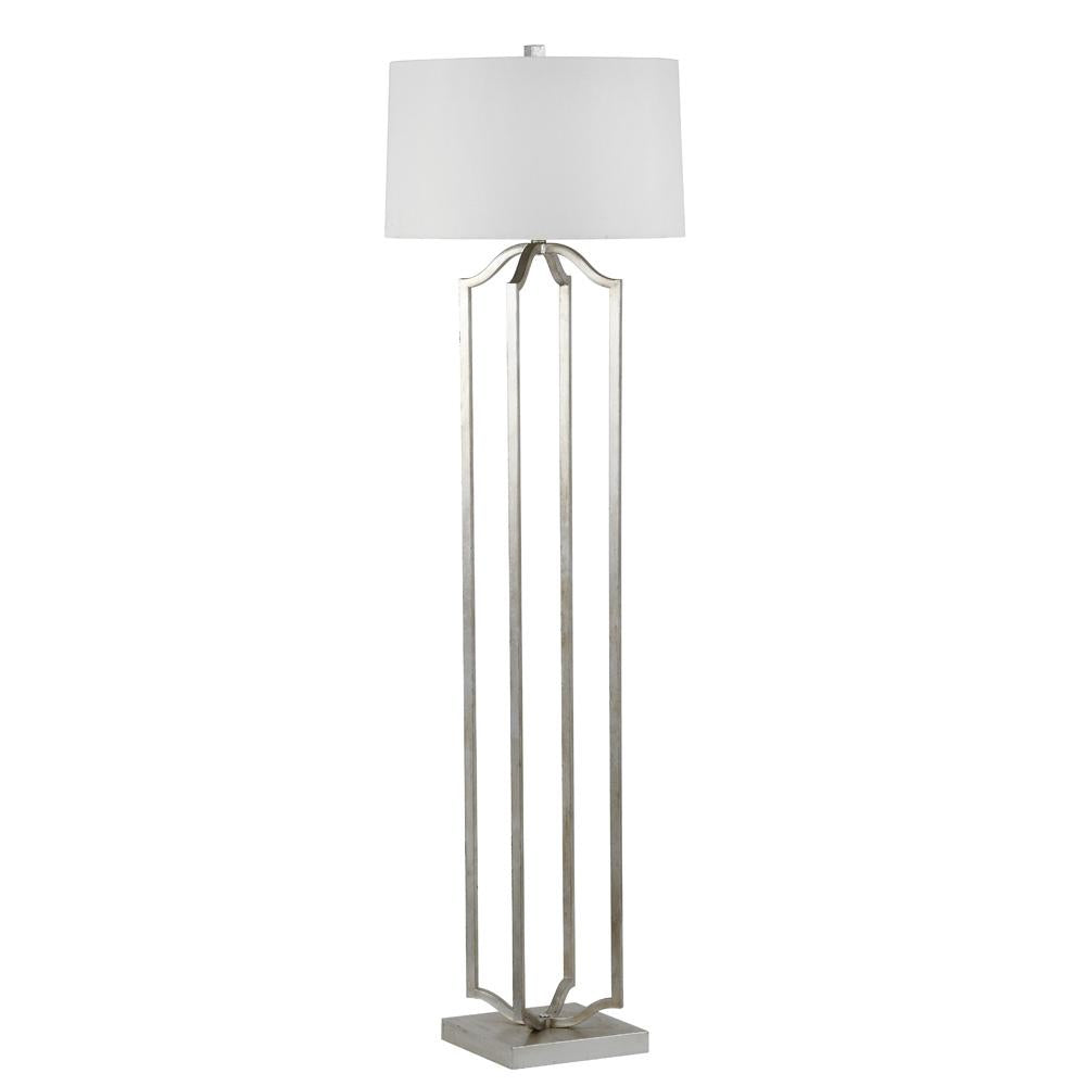 black and silver floor lamp