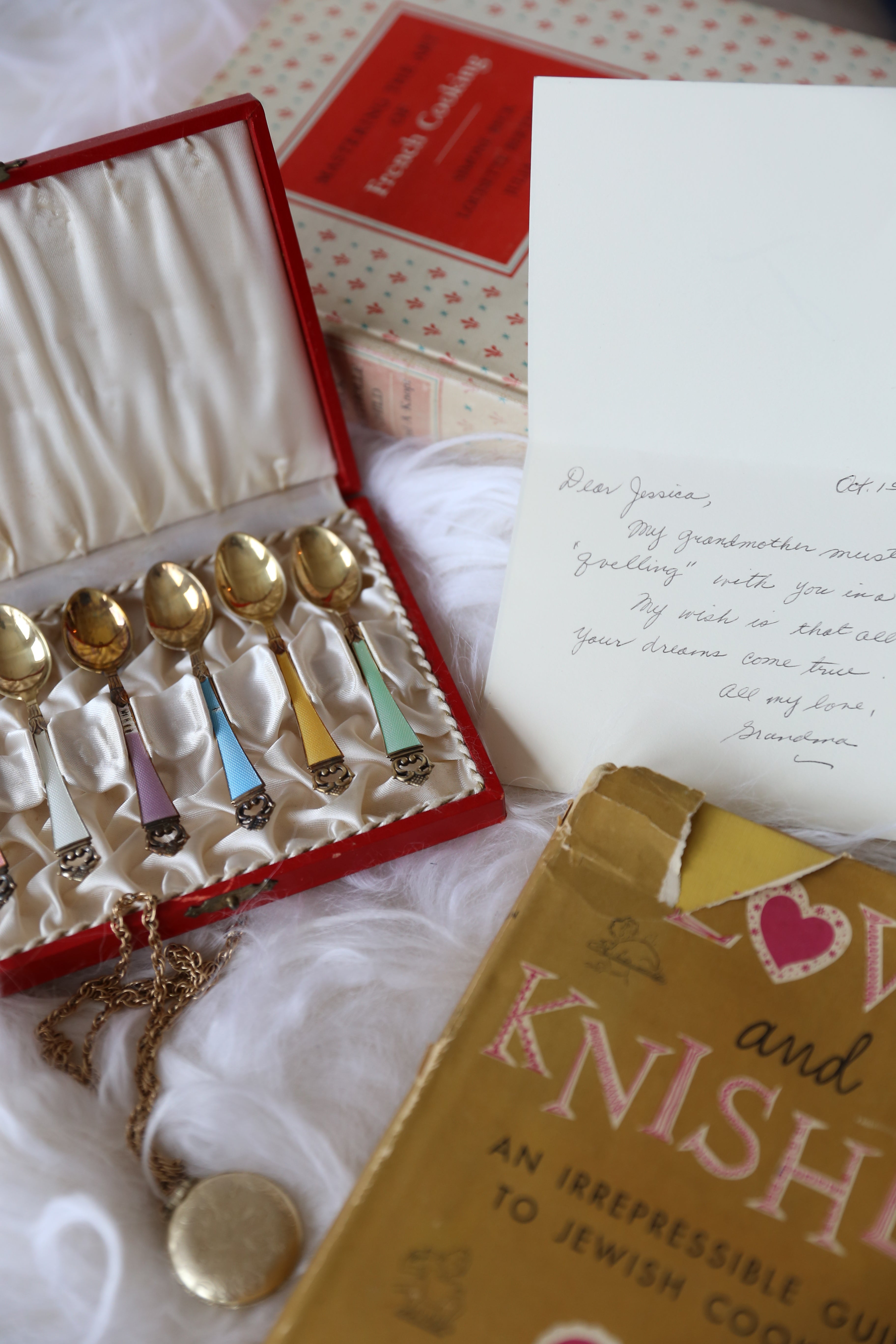 Gold Spoons, Handwritten Letter, Gold Pocket Watch, Jewish Cookbook
