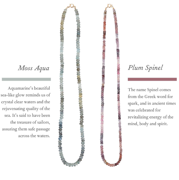 Moss Aqua and Plum Spinel Gemstone Beads