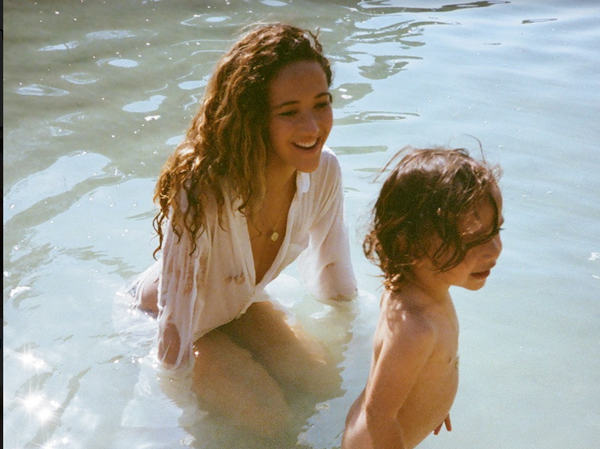 Jessica Hendricks Yee and son in water