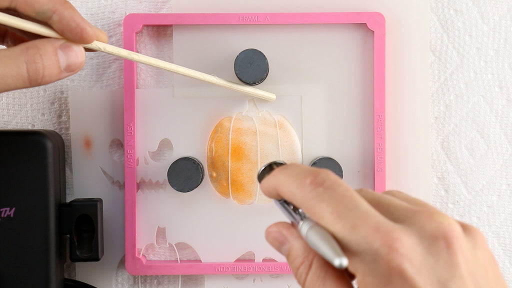 Use a chopstick as you stencil