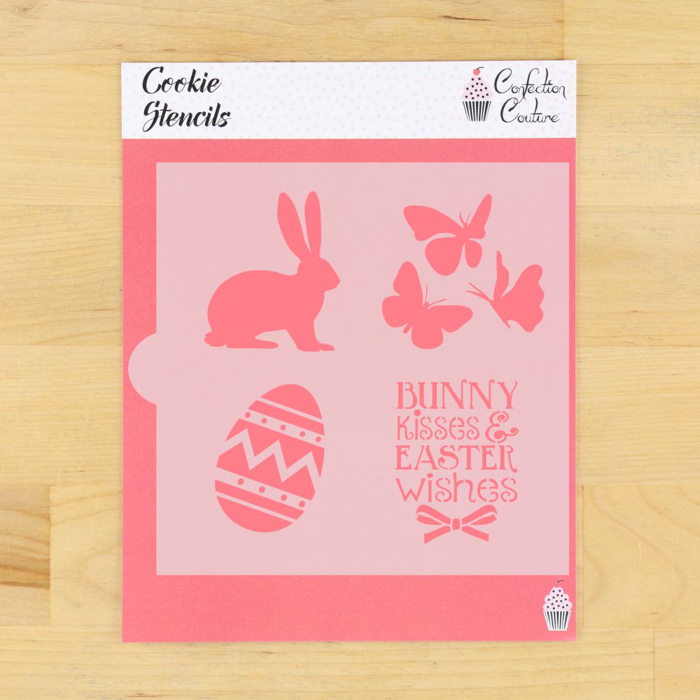 Bunny Kisses and Easter Wishes Cookie Stencil – Confection Couture ...