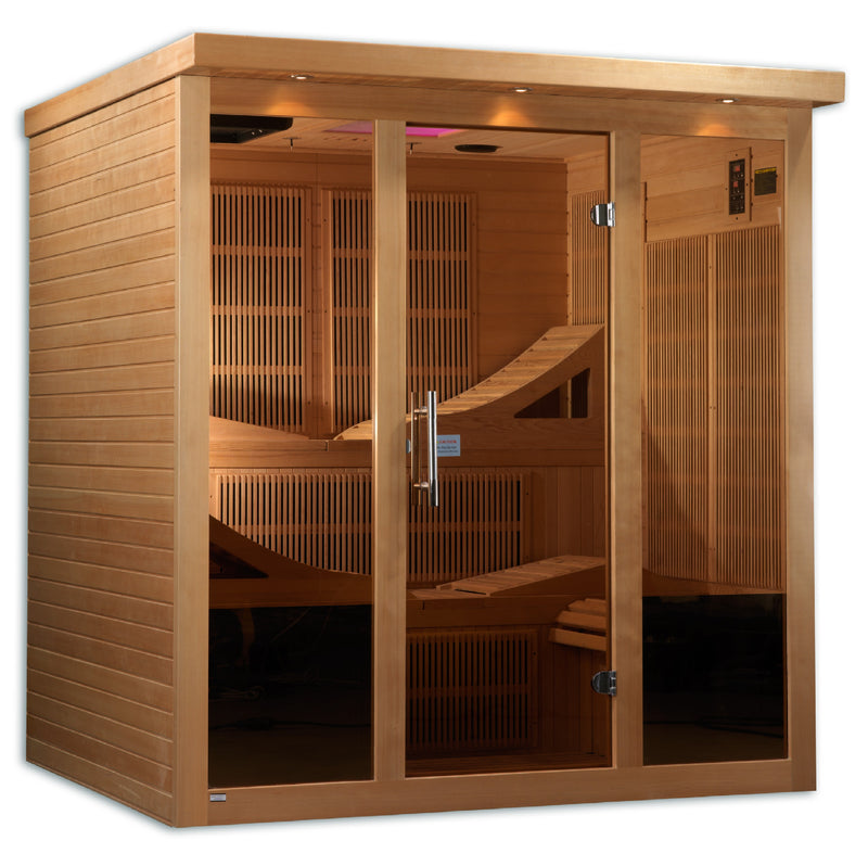 Monaco - 6 Person Near Zero EMF FAR Infrared Sauna (Natural Finish) –  Dynamic Saunas Direct