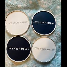LYM Navy & White Silicone Coasters (4-Pack)
