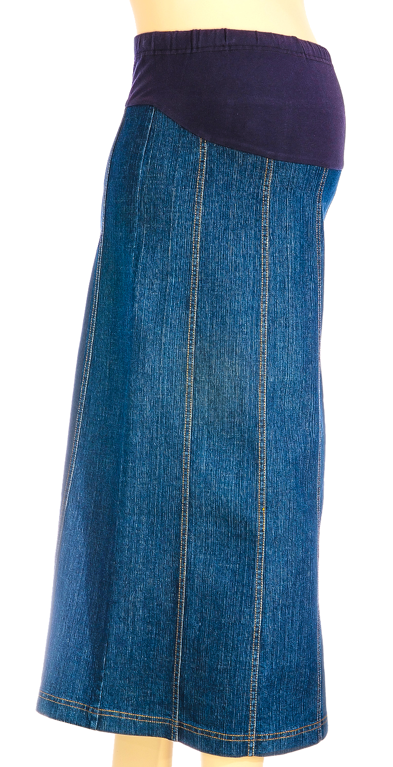 denim panel skirt