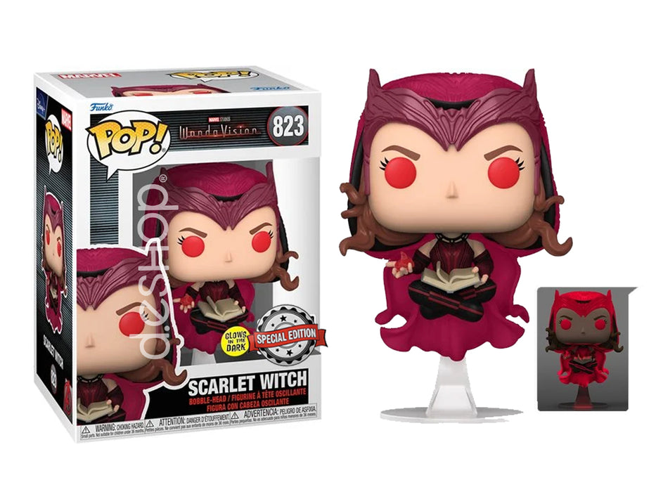 823 Funko Pop Marvel Scarlet Witch Glow In The Dark Wandavision S