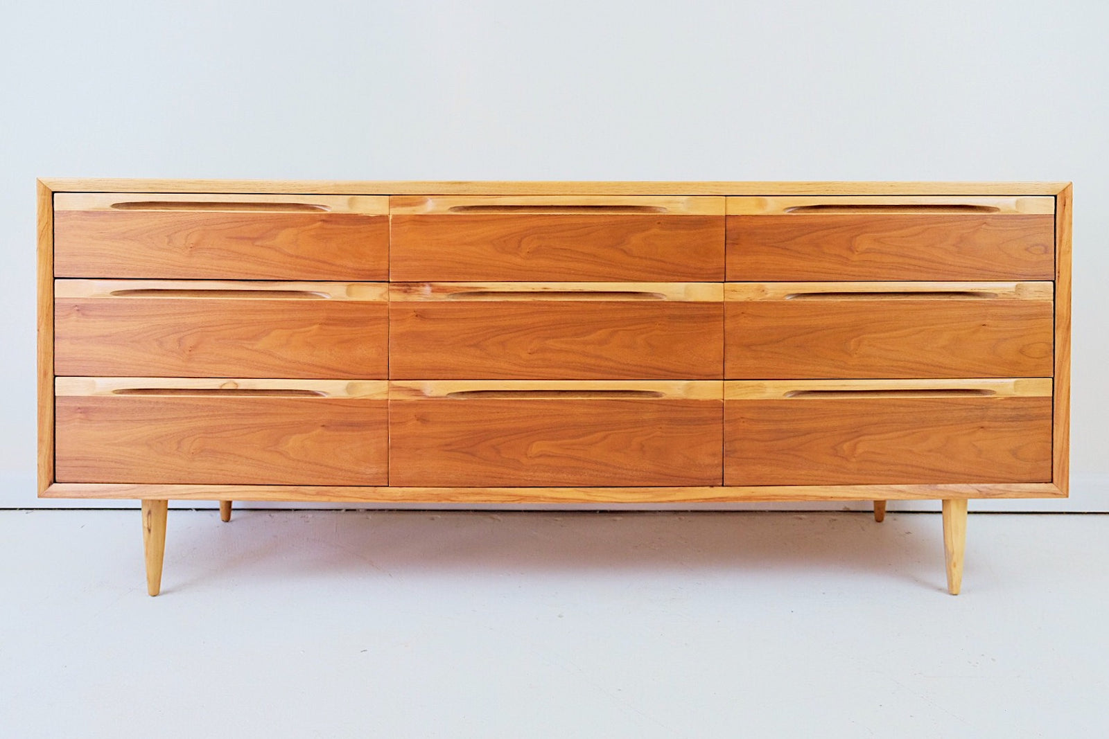 Two Toned Scandinavian Mid Century Modern Lowboy Elaa Life