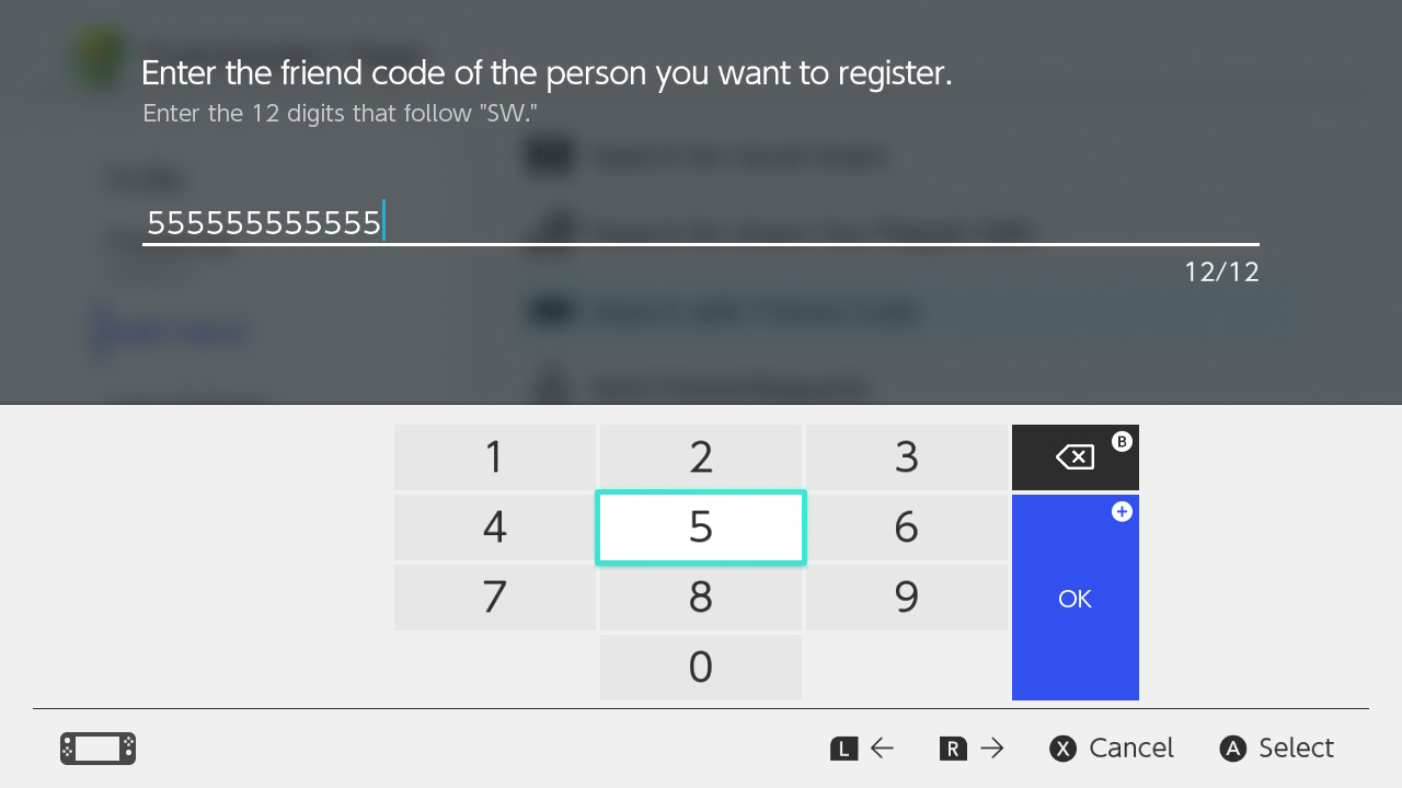 nintendo 5 digit code