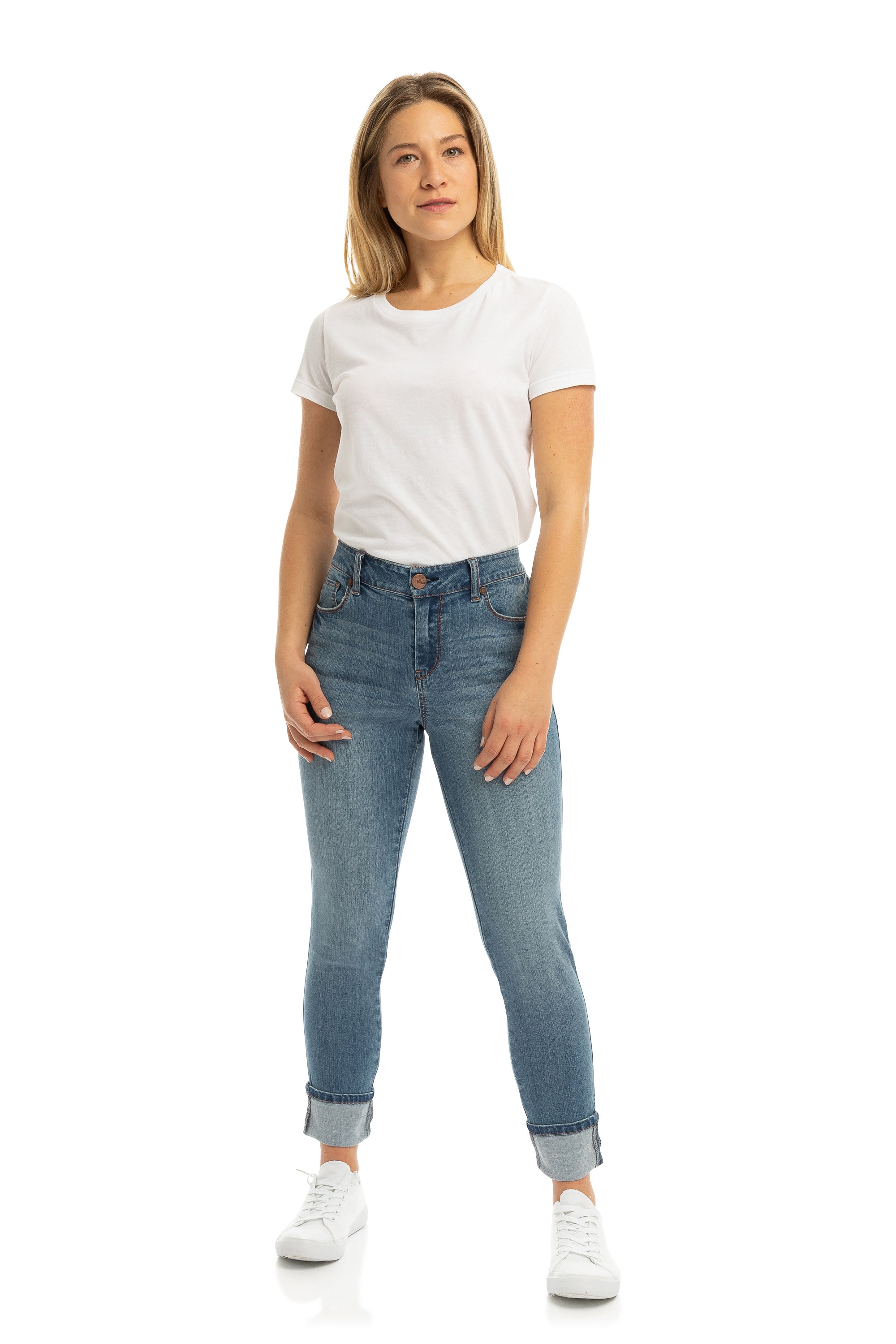 Plus Butter Side Slit Capri in Mojave – 1822 Denim