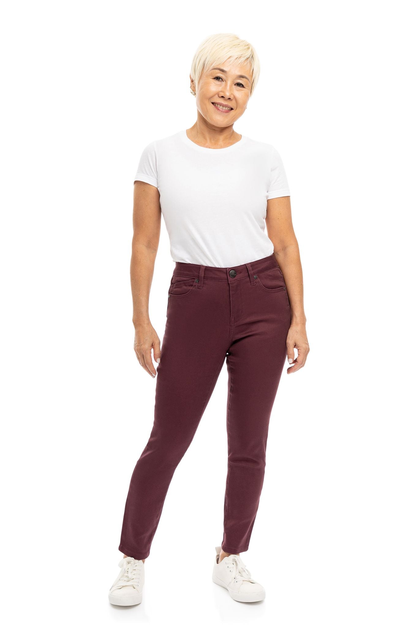 Image of Petite 26" Mid Rise Butter Ankle Skinny In Vineyard Wine