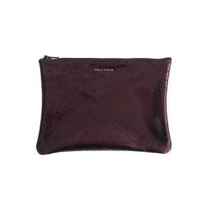 medium leather zip pouch - Iridescent - Emry boutique