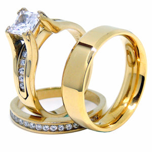 A Perfect Gift of Jewelry Band Ring Wedding Ring Set for Women and Men ...