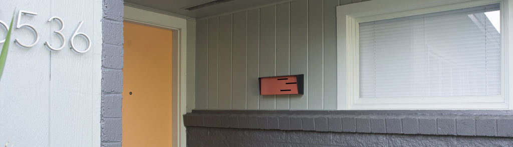 Mid Century Modern Home Exterior with Modern Mailbox