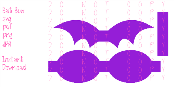 Halloween Bat Bow Template Cut File .svg .png .jpeg .pdf ...