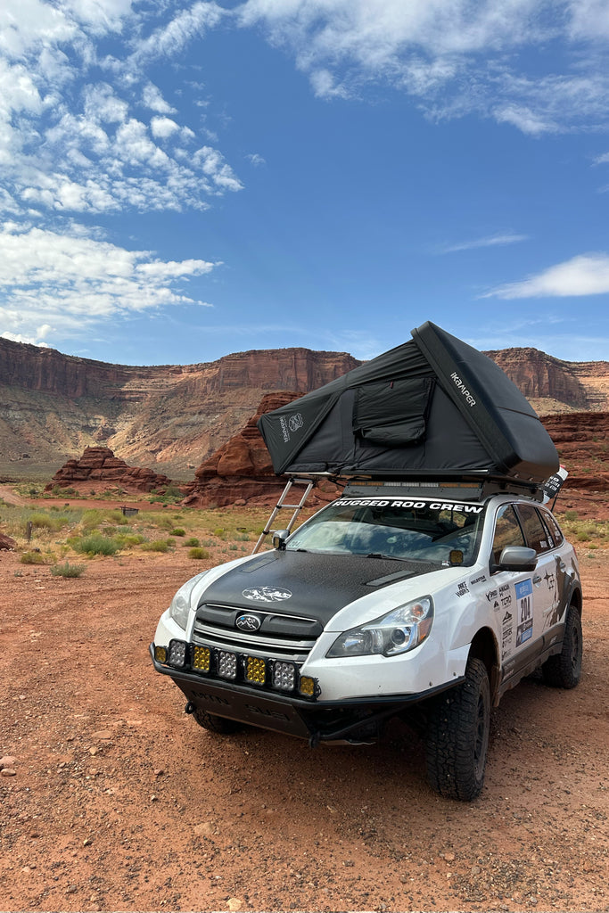 Subaru overland camping in the canyon