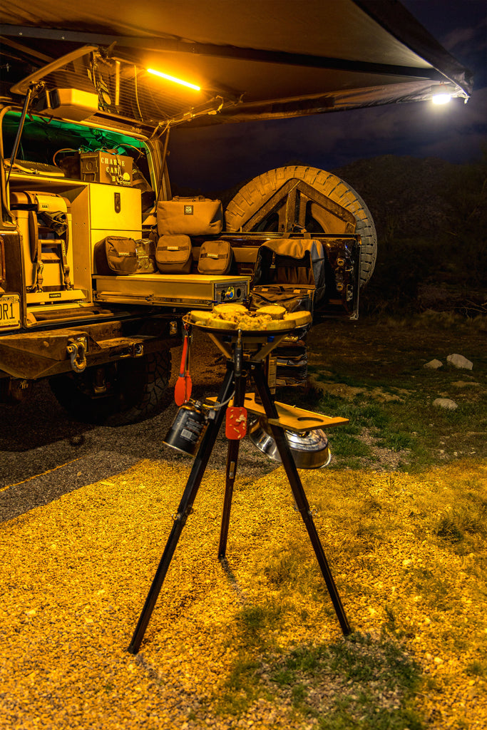 camp cooking with jeep