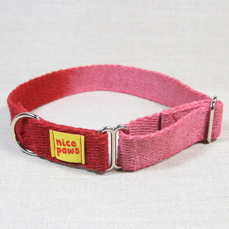 Hemp Slide-On Collar - Pink/Red