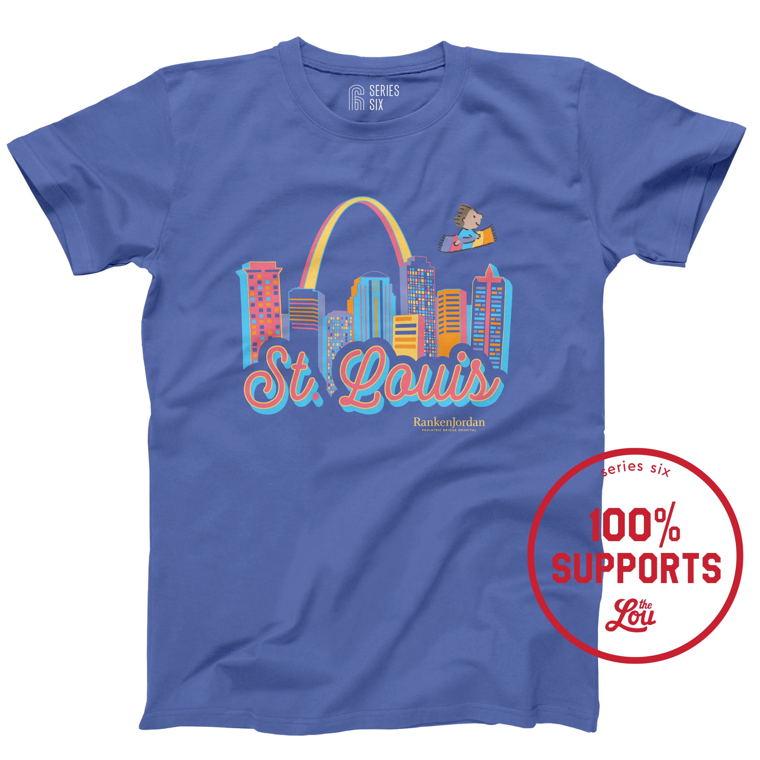 Retro St. Louis Arch Unisex Short Sleeve T-Shirt - Light Blue