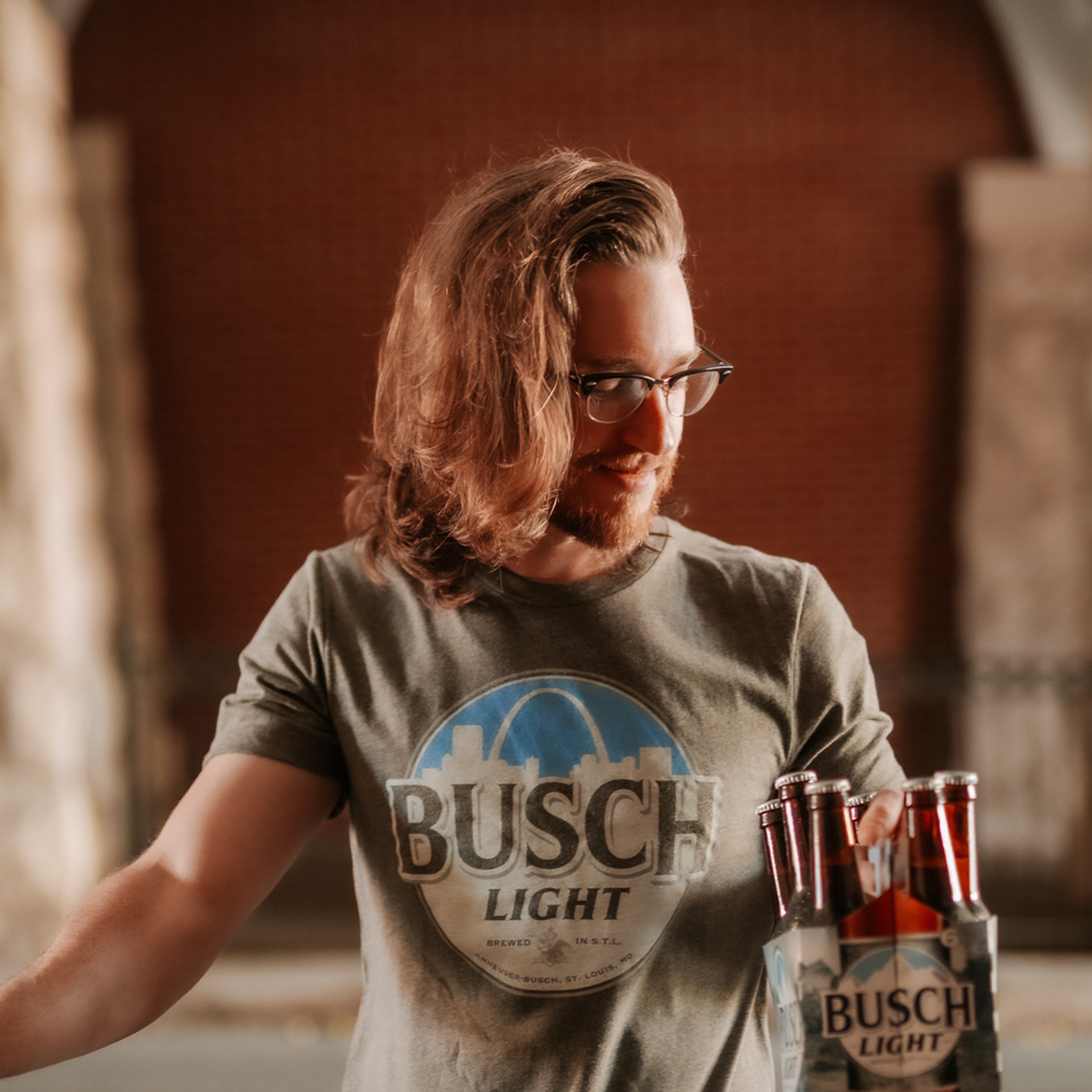 Busch Beer Can Blueprint T-Shirt