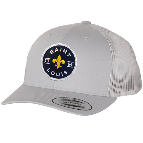 Saint Louis Fleur de Lis Patch Snapback Trucker Hat - Steel Blue – Series  Six