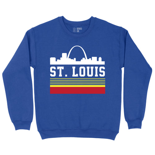 Retro St. Louis Arch Unisex Long Sleeve T-Shirt - White