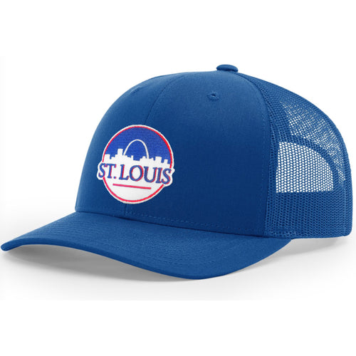 St. Louis Puff Embroidered Structured Snapback Hat - Navy + Tan