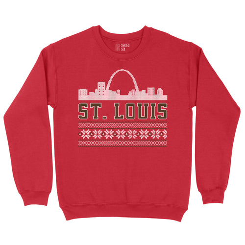 St. Louis Cardinals Unisex Hockey Jersey Blue Red V Neck Long Sleeves XL