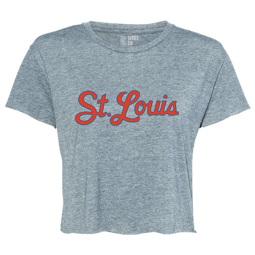 St. Louis Script Hooded Cropped Sweatshirt – Series Six