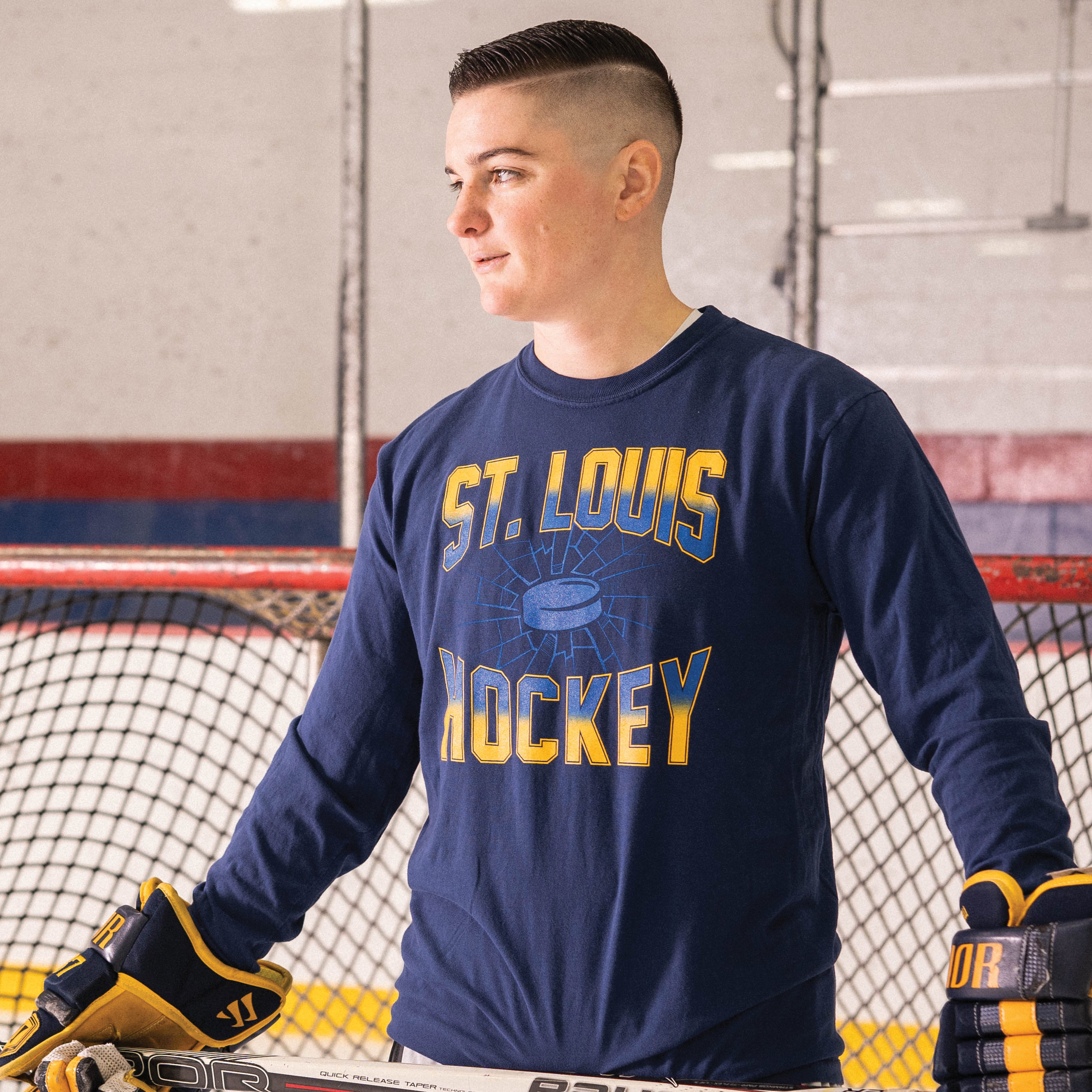 ST. LOUIS BLUES SERIES SIX COLLEGIATE LONG SLEEVE TEE- ASH – STL Authentics