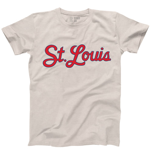 St. Louis Womens Red Roller Rink Cropped Short Sleeve T Shirt