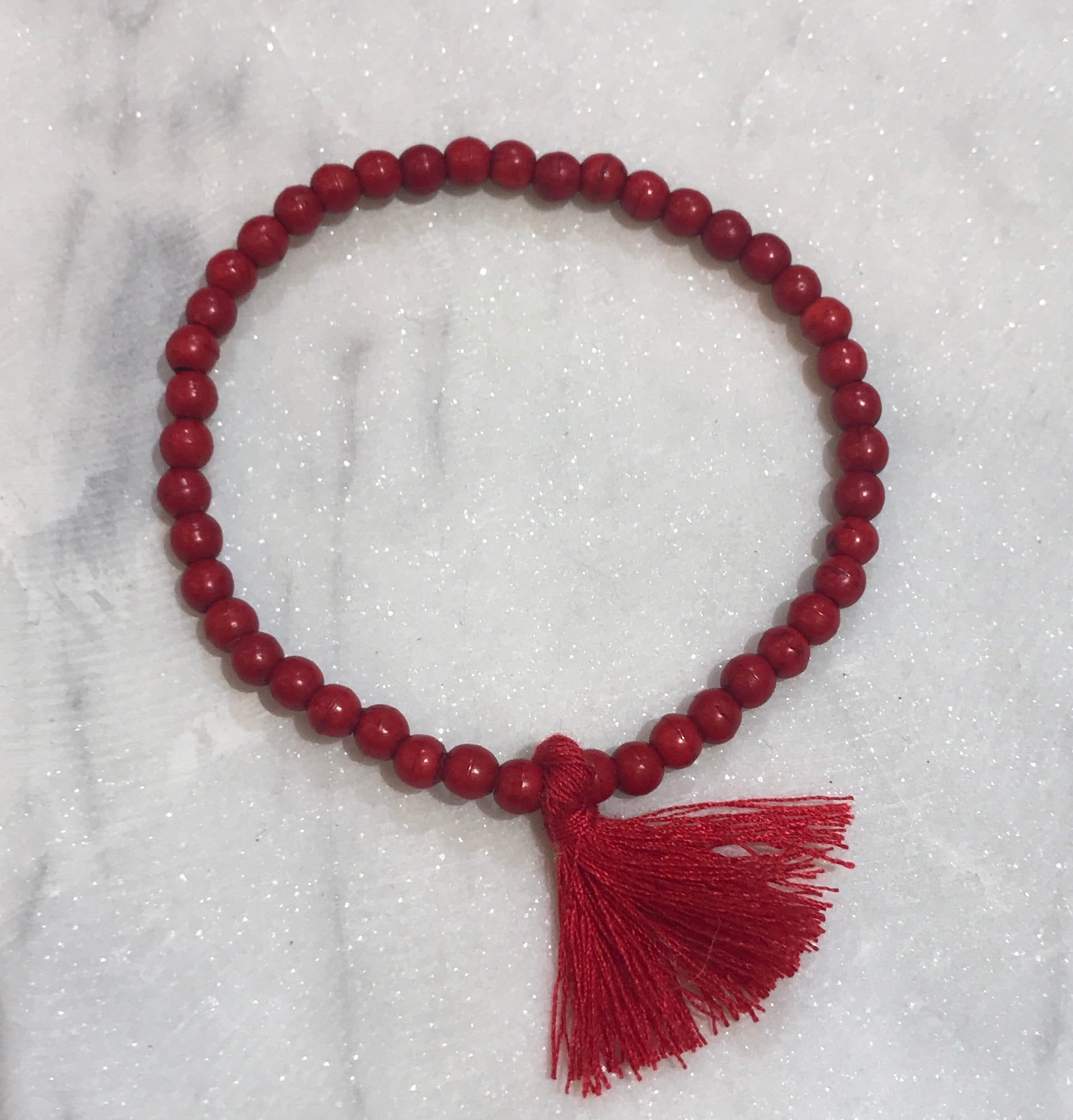 Shred for Red tassel howlite bracelet