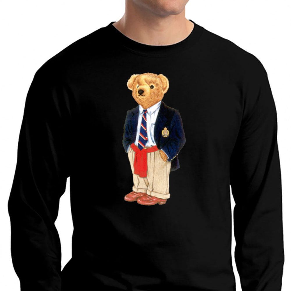 polo bear long sleeve hooded t shirt