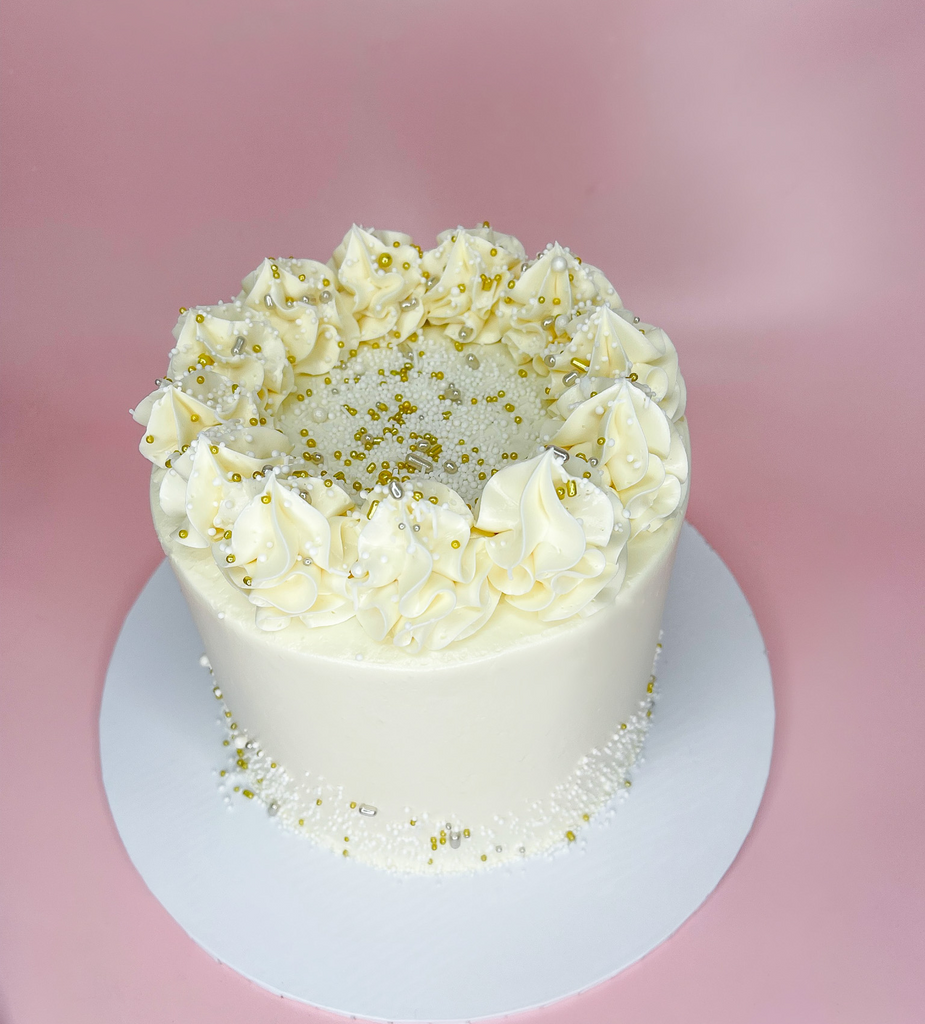 White Silver And Gold Buttercream Simple Cake Cake Creations By Kate™ 