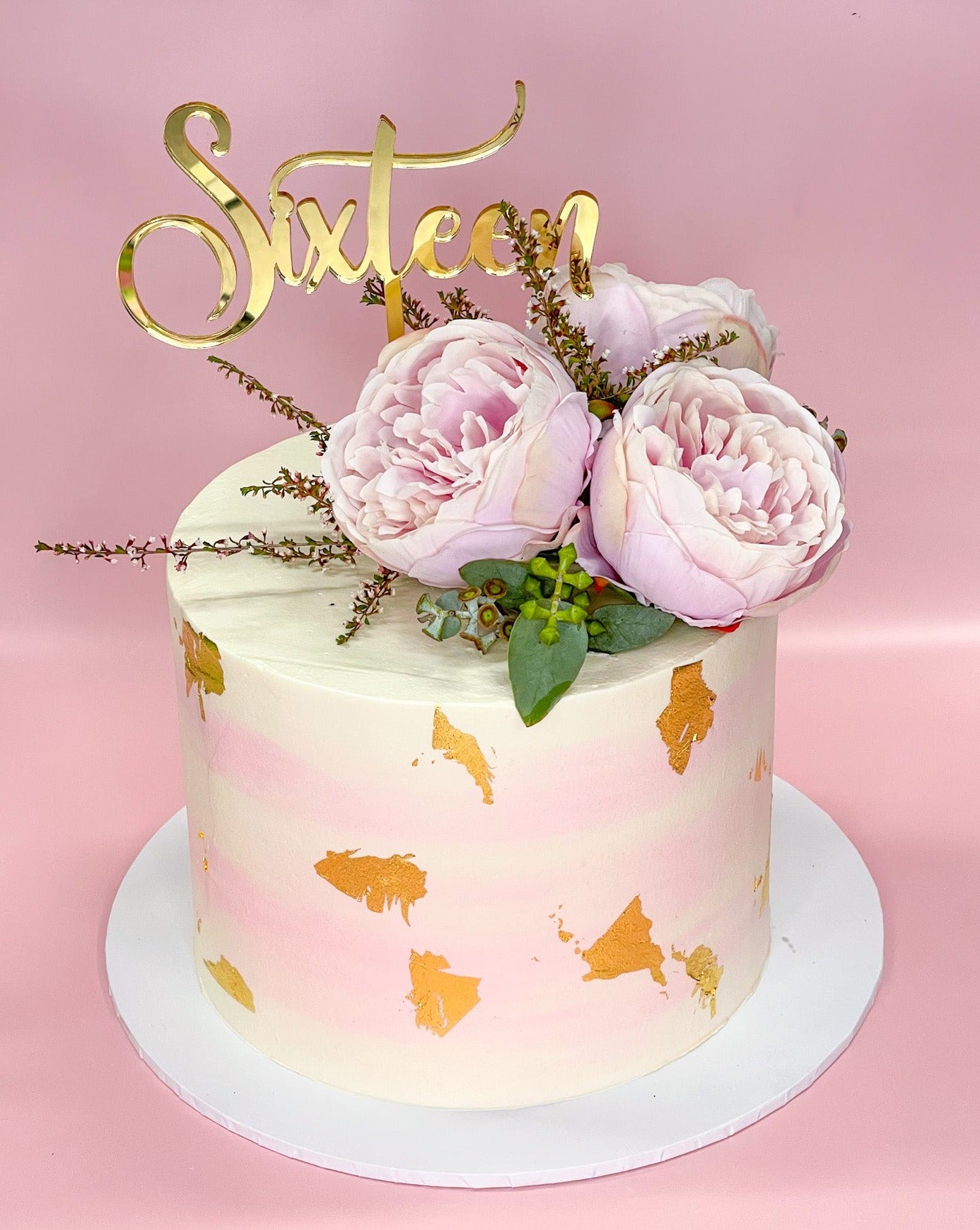 Pastel Pink and Gold Watercolour Buttercream Speciality Cake – Cake  Creations by Kate™