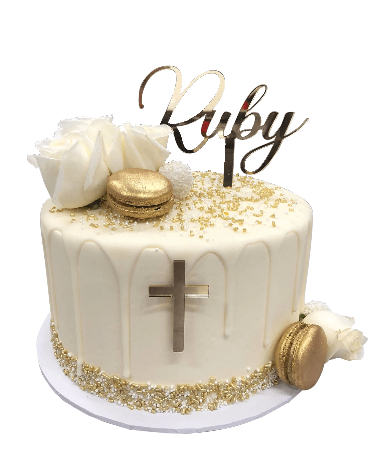 gold-and-white-first-communion-eucharist-buttercream-speciality-cake