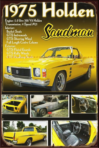 1975 HOLDEN SANDMAN Vintage Retro Rustic Shed Garage Man Cave Metal Sign