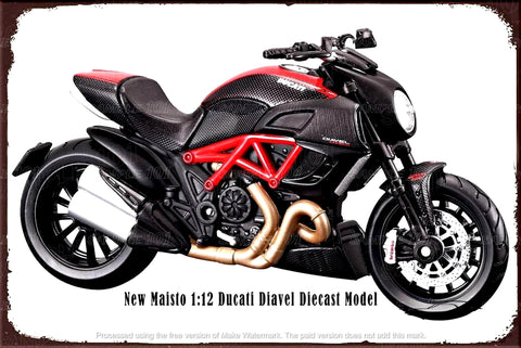 DUCATI DIAVEL Rustic Look Home Washing Wall Décor Reproduction Bar Wall Tin Metal Signs