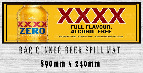 FULL FLAVOUR Aussie Beer Spill Mat (890mm x 240mm) BAR RUNNER Man Cave Pub Rubber