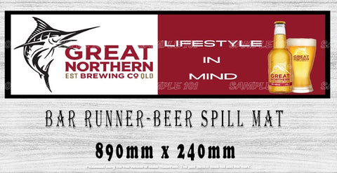 LIFESTYLE IN MIND Aussie Beer Spill Mat (890mm x 240mm) BAR RUNNER Man Cave Pub Rubber