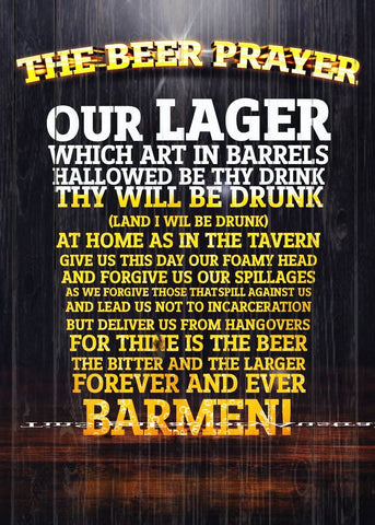 THE BEER PRAYER Tin Metal Sign Man Cave, Shed-Garage & Bar Sign