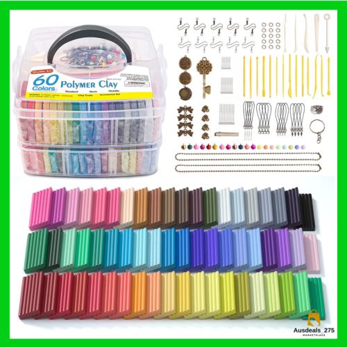 Polymer Clay Kit, Oven Bake Modeling Clay for Adults and Kids with 5  Sculpting Tools, Polymer Clay Starter Kit- 46 Colors, CiaraQ (1oz/Block)  Oven