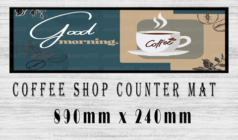 GOOD MORNING Coffee Menu Bar Runner (890mm x 240mm) Home Coffee Shop Barware Coffee Mat