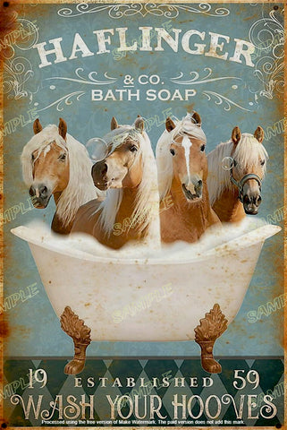 HAFLINGER BATH Retro Shed Garage Home Office Decorative Wall Rustic Look Tin Metal Signs