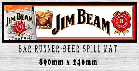 JIM BEAM Aussie Beer Spill Mat (890mm x 240mm) BAR RUNNER Man Cave Pub Rubber