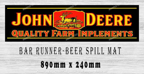 JD FARM IMPLEMENTS Menu Bar Runner (890mm x 240mm) Home Cafe Shop Barware Bar Mat