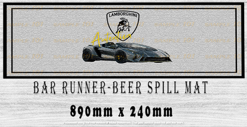 AUTENTICA LAMBORGHINI BAR RUNNER BAR MATS MATS