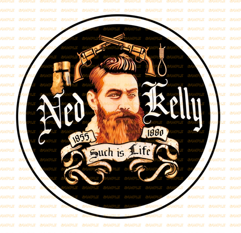 NED KELLY WHITE Retro/ Vintage Round Metal Sign Man Cave, Wall Home Décor, Shed-Garage, and Bar