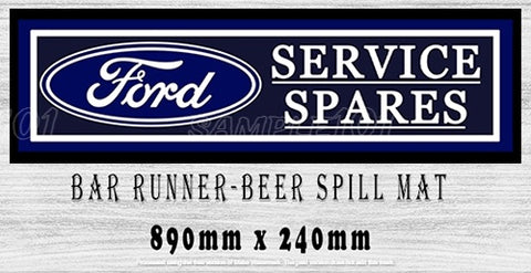 SERVICE PARTS-FORD Aussie Beer Spill Mat (890mm x 240mm) BAR RUNNER Man Cave Pub Rubber