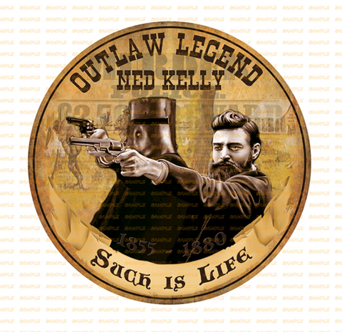 THE OUTLAW Retro/ Vintage Round Metal Sign Man Cave, Wall Home Décor, Shed-Garage, and Bar