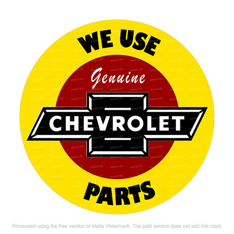 CHEVROLET PARTS Retro/ Vintage Round Metal Sign Man Cave, Wall Home Décor, Shed-Garage, and Bar